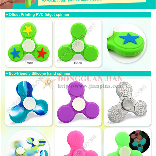 Eco-friendly fidget spinner toy in silicone & rubber